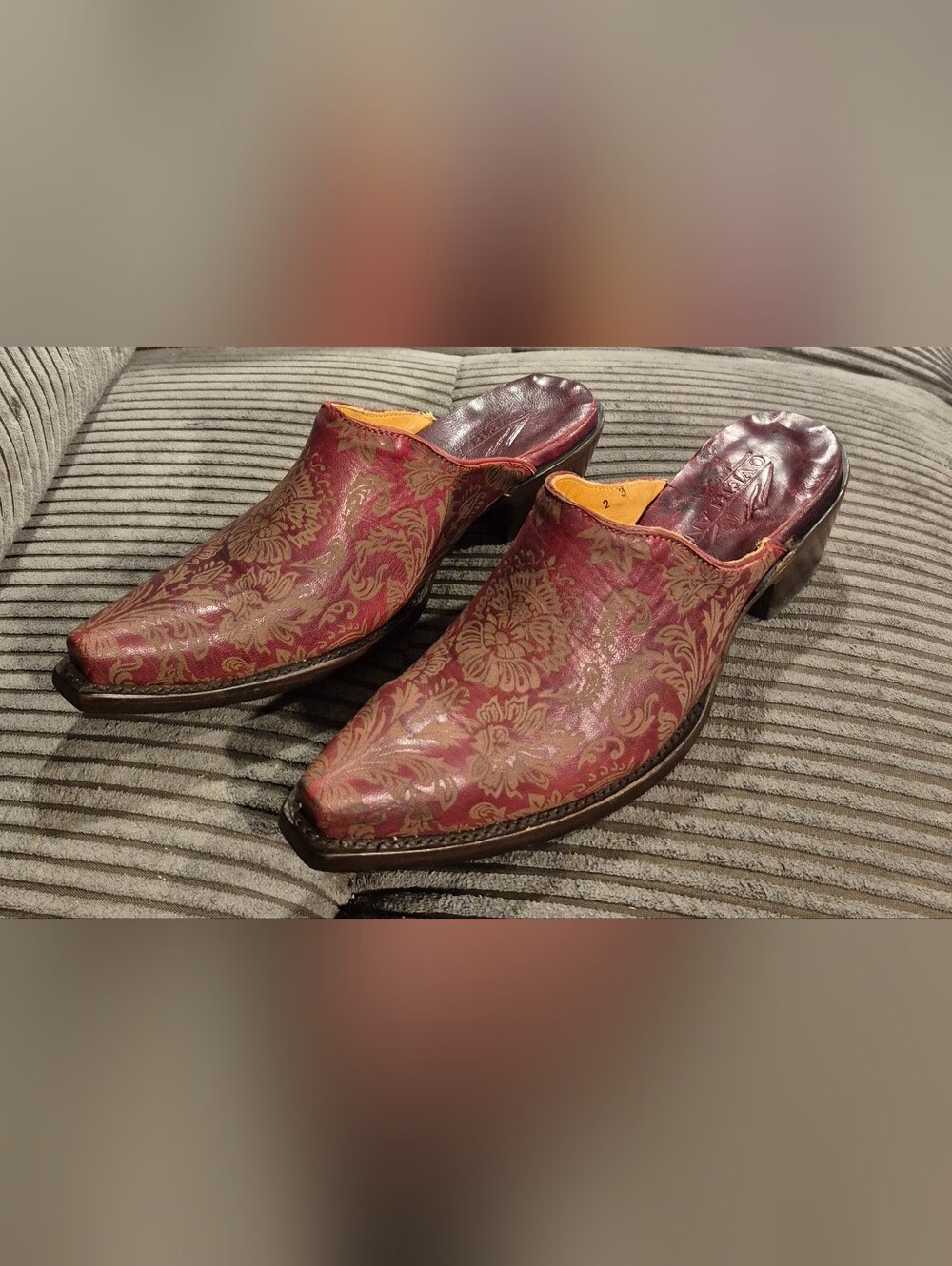 Overland Women's Marie Red Leather Mules Size 8